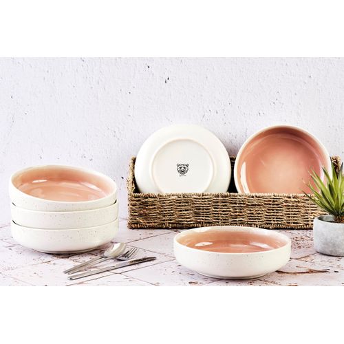 Lot De 6 Grands Bols En Grès Rose D22