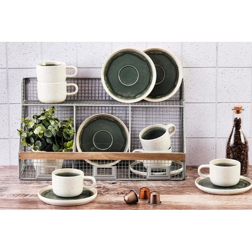 Lot De 6 Tasses En Grès Vert D15