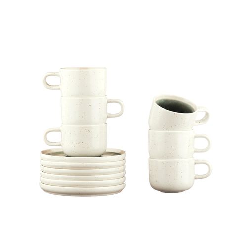 Lot De 6 Tasses En Grès Vert D15