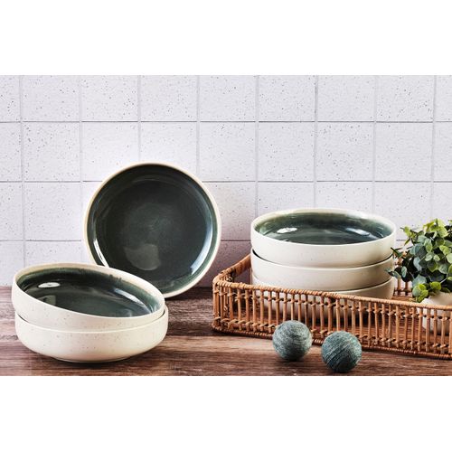 Lot De 6 Grands Bols En Grès Vert D22