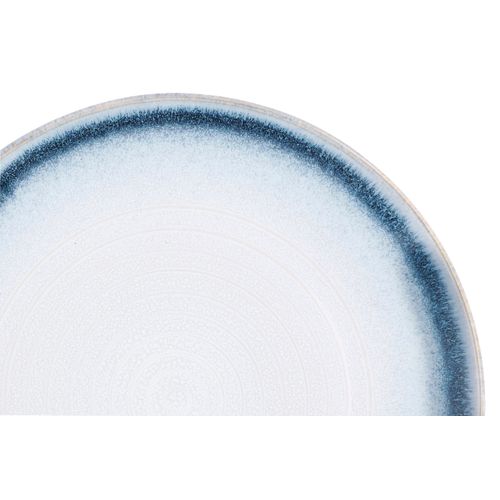 Lot De 6 Assiettes Plates En Grès Bleu D27.5