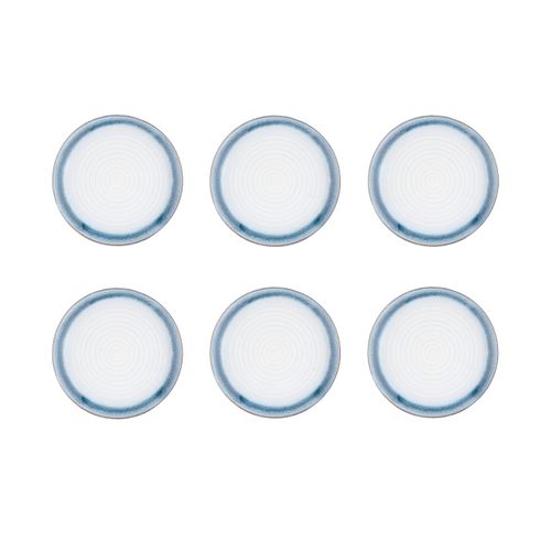 Lot De 6 Assiettes à Dessert En Grès Bleu D21.5