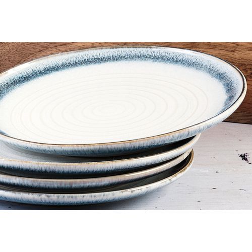 Lot De 6 Assiettes à Dessert En Grès Bleu D21.5