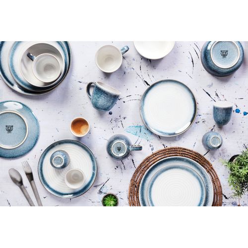 Lot De 6 Assiettes à Dessert En Grès Bleu D21.5