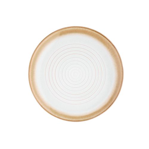 Lot De 6 Assiettes Plates En Grès Beige D27.5