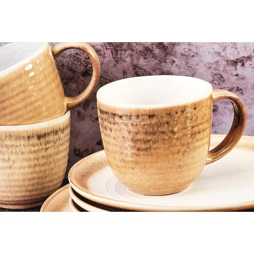 Lot De 6 Mugs En Grès Beige 30cl