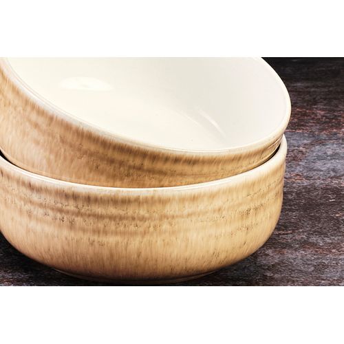 Lot De 6 Bols Moyens En Grès Beige D15.5