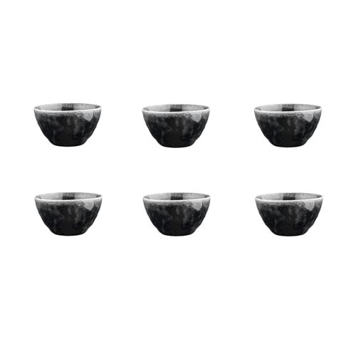 Lot De 6 Petits Bols En Grès Noir D11.5