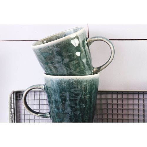 Lot De 6 Mugs En Grès Bleu 40cl
