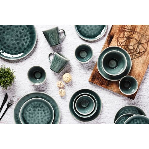 Lot De 6 Mugs En Grès Bleu 40cl