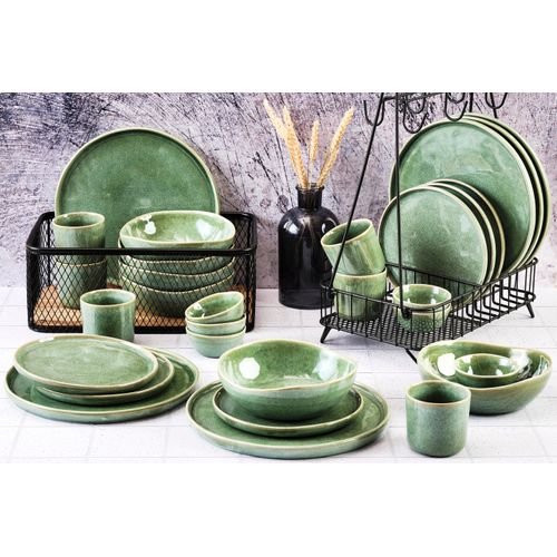 Lot De 30 Set Complet En Grès Vert D