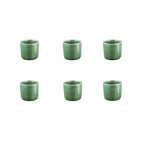 Lot De 6 Mugs En Grès Vert 20cl