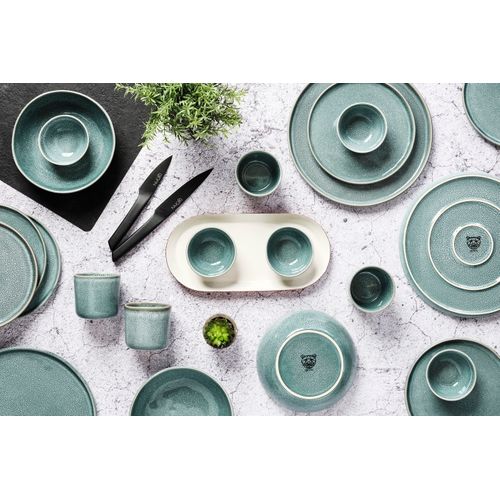 Lot De 30 Set Complet En Grès Bleu D