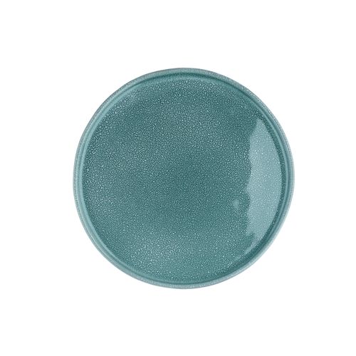 Lot De 6 Assiettes Plates En Grès Bleu D27