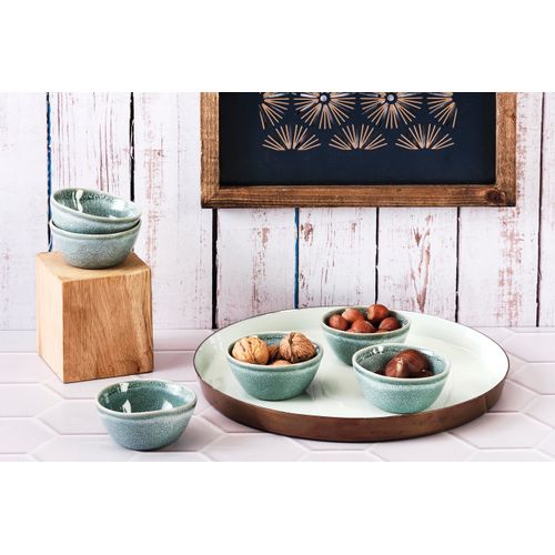 Lot De 6 Petits Bols En Grès Bleu D9