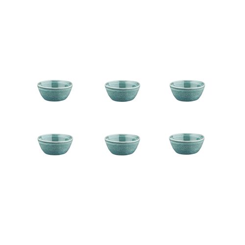 Lot De 6 Petits Bols En Grès Bleu D9