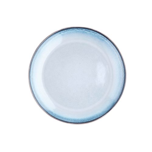 Lot De 6 Assiettes Plates En Grès Bleu D27