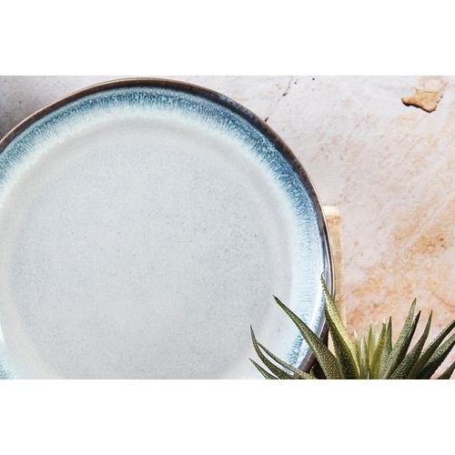 Lot De 6 Assiettes à Dessert En Grès Bleu D20.5