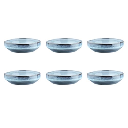 Lot De 6 Bols Moyens En Grès Bleu D17