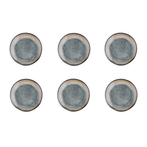 Lot De 6 Assiettes à Dessert En Grès Gris D20.5