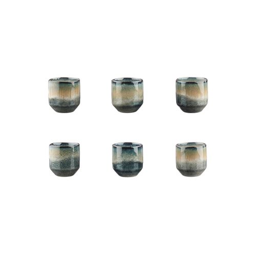 Lot De 6 Tasses En Grès Gris D7.2