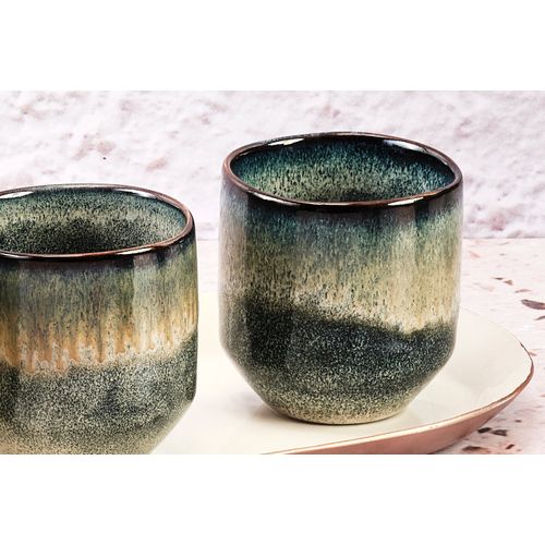 Lot De 6 Tasses En Grès Gris D7.2