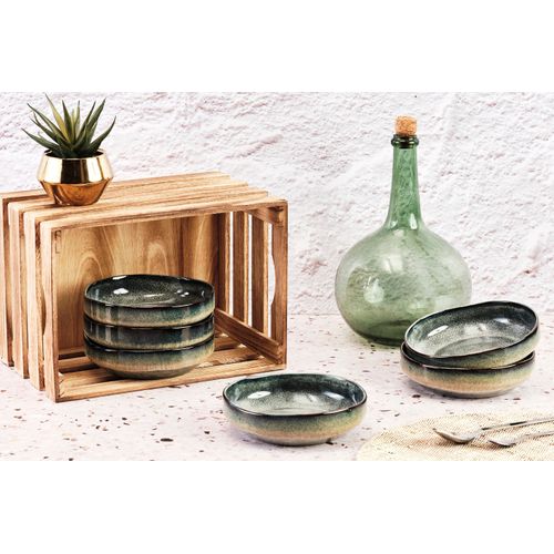 Lot De 6 Bols Moyens En Grès Gris D17