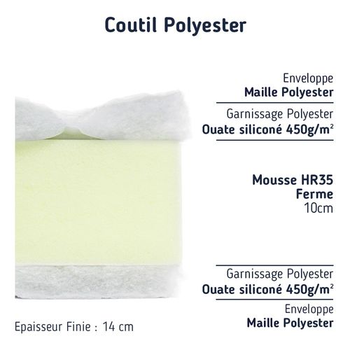 Matelas Mousse 90x190 Ferme Épaisseur 14 Cm