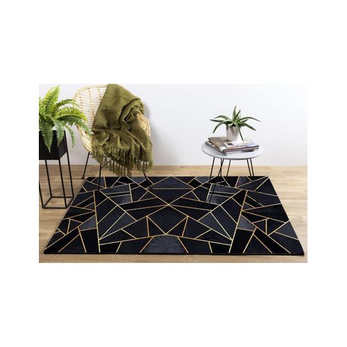 Tapis De Salon Grafic Noir Doré - 120x180cm