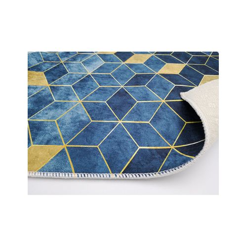 Tapis De Salon Luxe Doré Bleu - 160x230cm