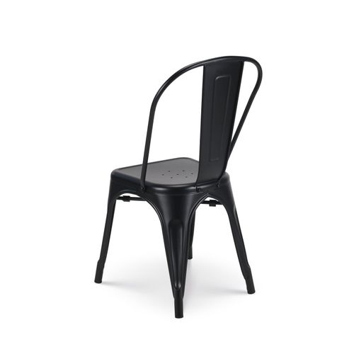 Lot De 6 Chaises En Métal Noir Mat - Style Industriel