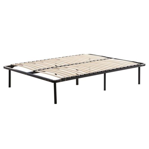 Sommier à Lattes En Kit 140x190 Cm Sur Pieds Pour Lit 2 Places