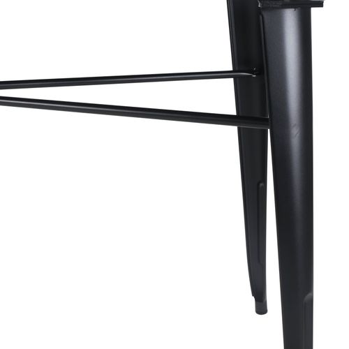 Table Rectangulaire 160×80 Cm – Plateau En Bois Massif Foncé Et Pieds En Métal Noir Mat – Style Ind