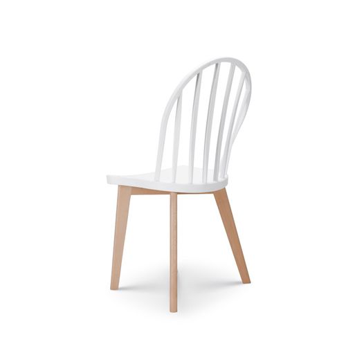 Chaise De Salle à Manger Emy Blanche Avec Pieds En Bois