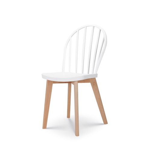 Chaise De Salle à Manger Emy Blanche Avec Pieds En Bois