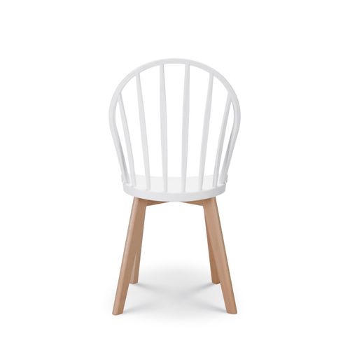 Chaise De Salle à Manger Emy Blanche Avec Pieds En Bois