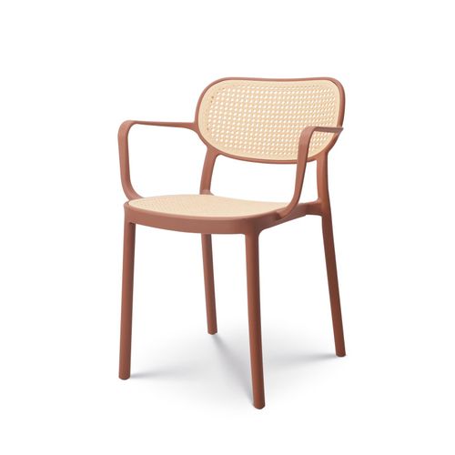 Chaise De Salle à Manger Rouille Style Vintage Avec Accoudoirs