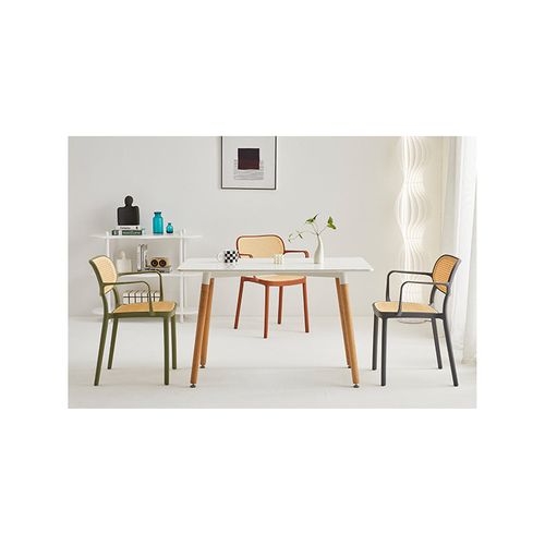 Chaise De Salle à Manger Rouille Style Vintage Avec Accoudoirs