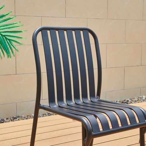 Chaise Noire De Jardin En Aluminium Lou