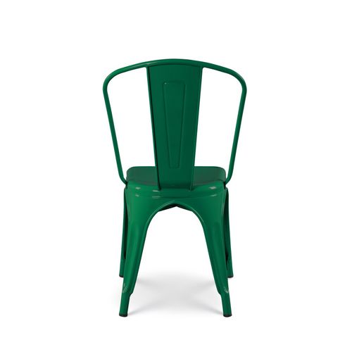 Chaise Style Industriel En Métal Vert - Finition Brillant