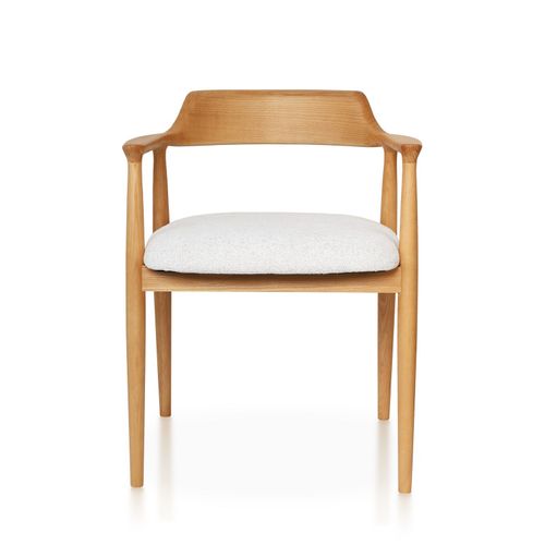 Lot De 2 Chaises Serena Scandinave En Bois Naturel Et Coussin Chiné