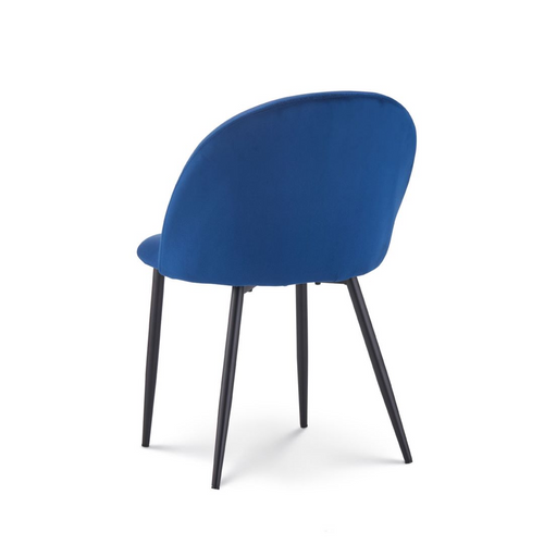 Chaise Isalys En Tissu Velours Bleu Foncé