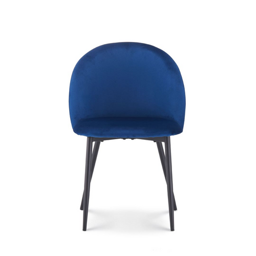 Chaise Isalys En Tissu Velours Bleu Foncé