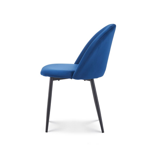 Chaise Isalys En Tissu Velours Bleu Foncé