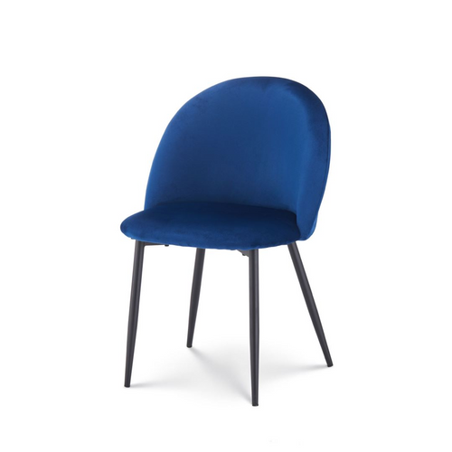 Chaise Isalys En Tissu Velours Bleu Foncé