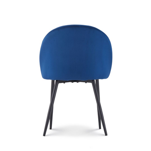 Chaise Isalys En Tissu Velours Bleu Foncé