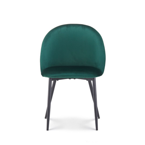 Chaise Isalys En Tissu Velours Vert Foncé