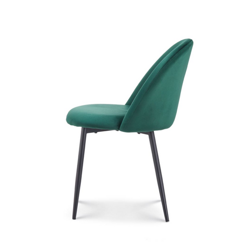 Chaise Isalys En Tissu Velours Vert Foncé