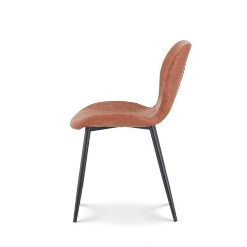 Lot De 4 Chaises De Salle à Manger Ninalou En Simili Marron