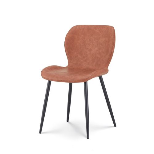 Lot De 4 Chaises De Salle à Manger Ninalou En Simili Marron